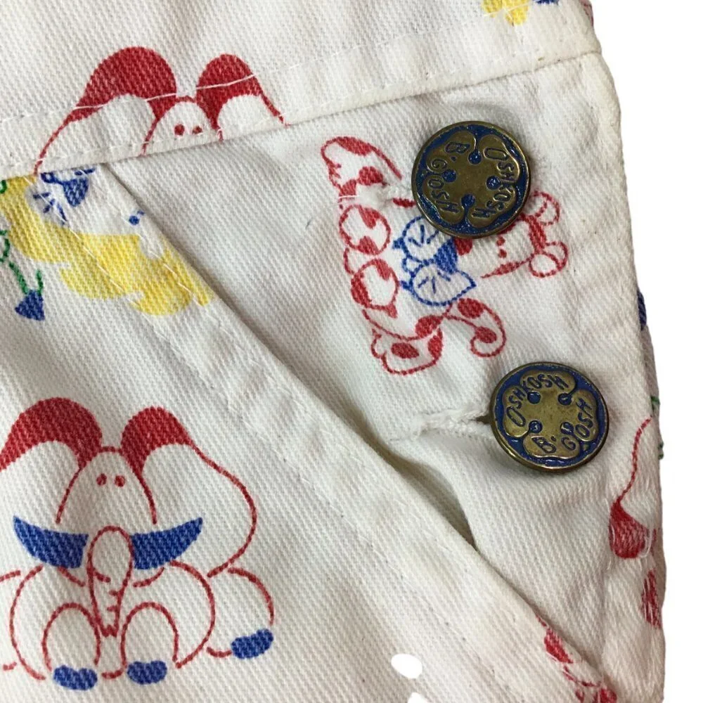 Vintage Oshkosh B'Gosh Vestbak Bib Overalls 18 months USA Cotton Zebra Lion Bibs
